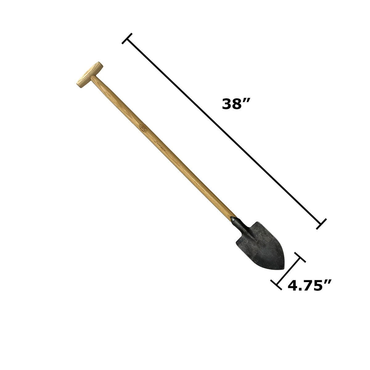 DeWit Junior Pointed Spade w/T-Handle, Head: 7.5&quot;L x 4.75&quot;W Total: 38&quot;L