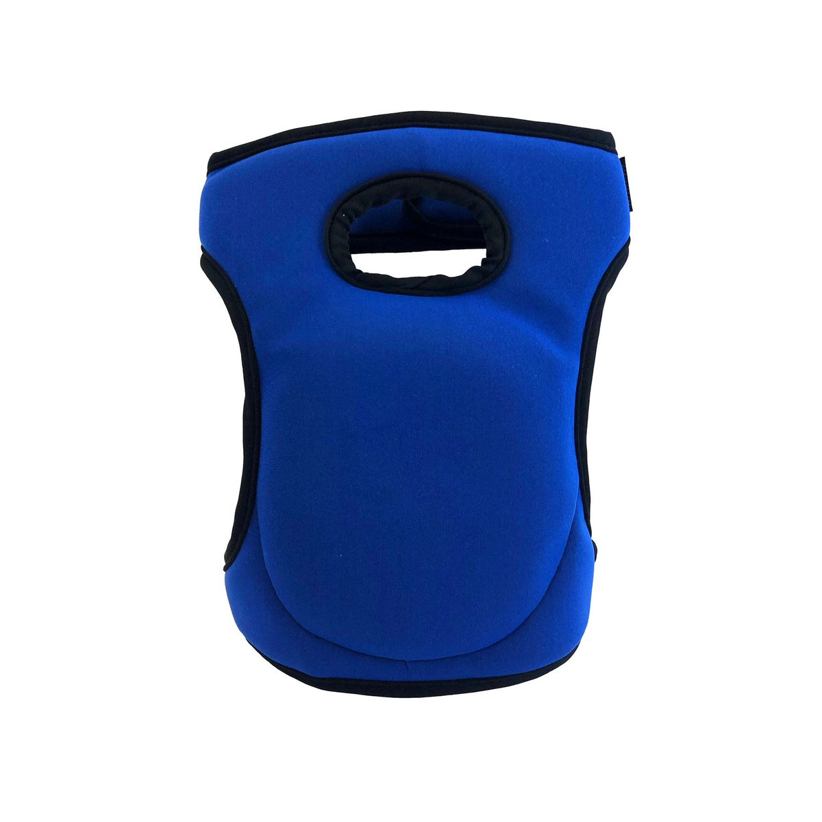 Blue multipurpose memory foam knee pads, contoured design with durable padding, waterproof neoprene cover, and Velcro straps, 10&quot;H x 7&quot;W.