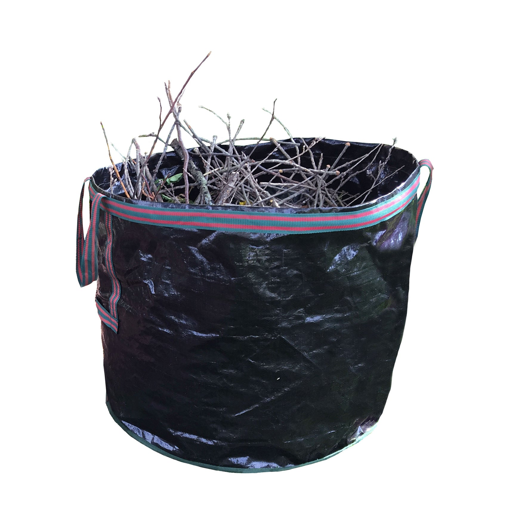 51 Gallon Deluxe Black Reusable Yard Waste Tip Bag with handles for easy garden cleanup