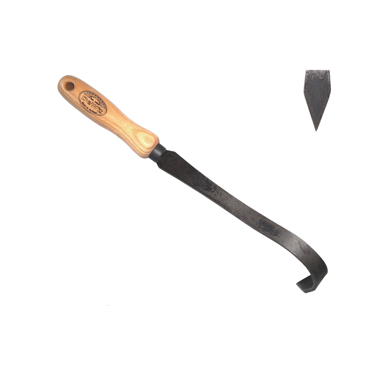 DeWit Bio V Groove Weeder, 11.75&quot; length, eco-friendly design, durable ash handle.