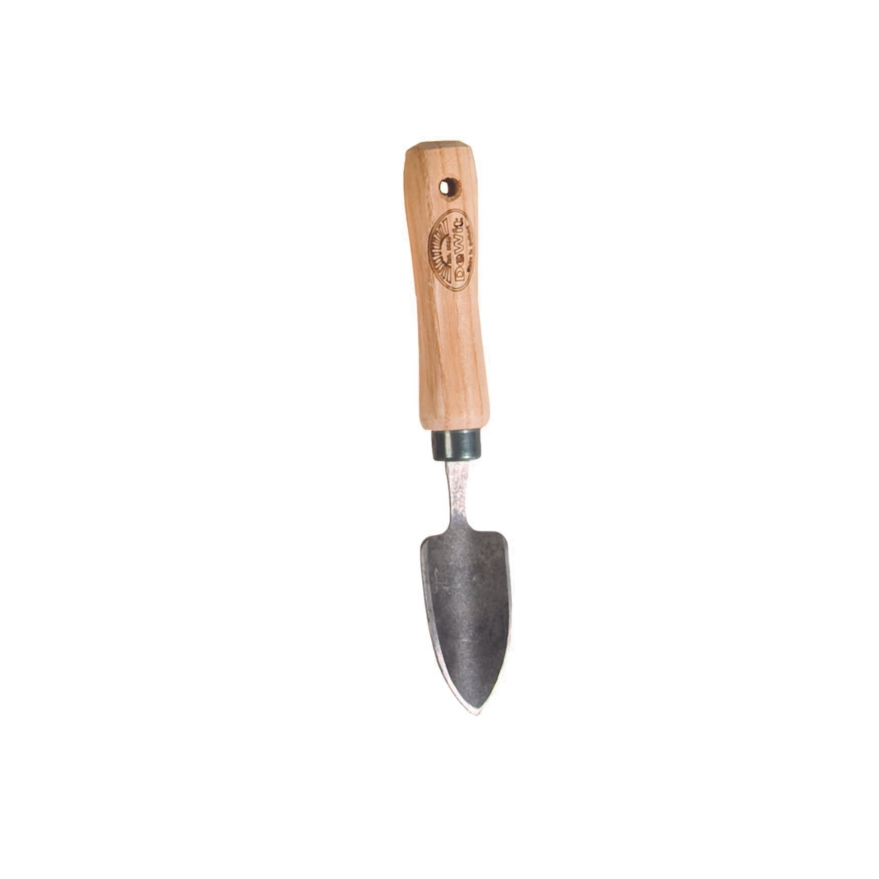 DeWit Bonsai Trowel with tempered steel head and wooden handle for indoor and container gardening.