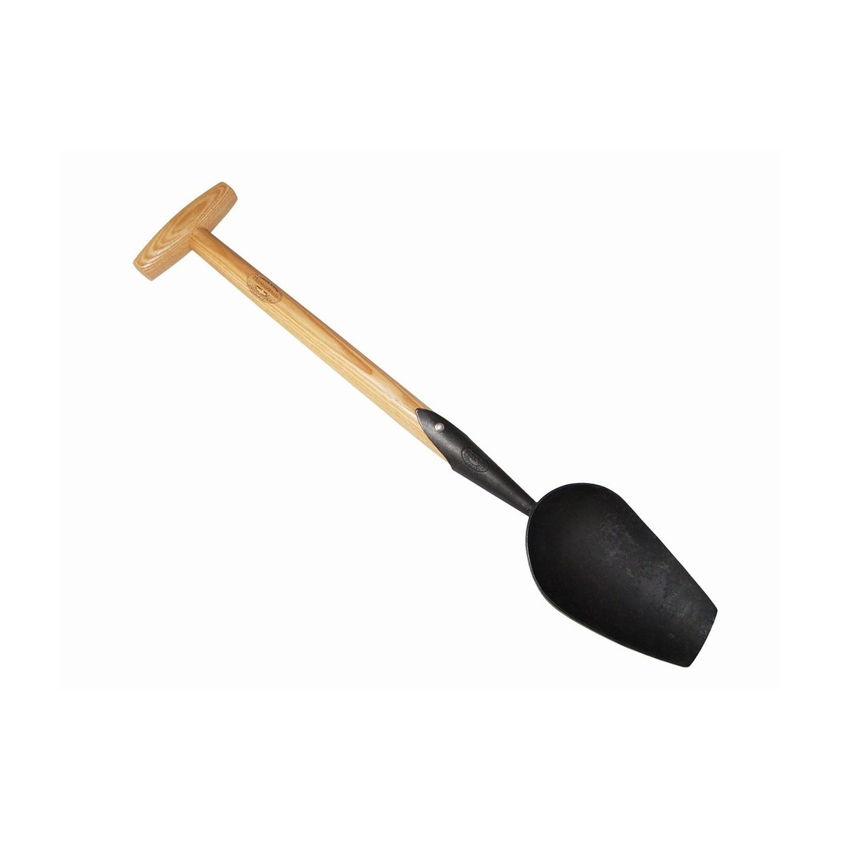 DeWit Compost Digging Scoop with T-Handle, tempered boron steel, ash hardwood handle, 25&quot; length.