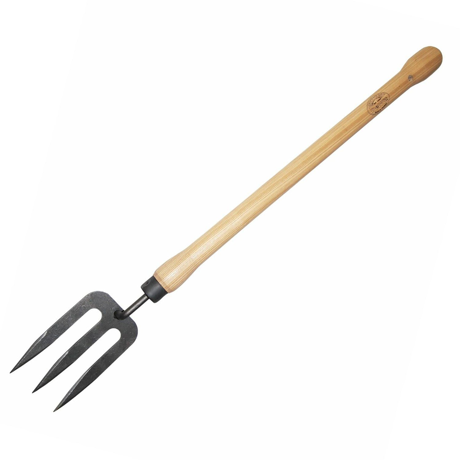 DeWit Drop Grip Fork with ergonomic handle and tempered boron steel head for gardening.