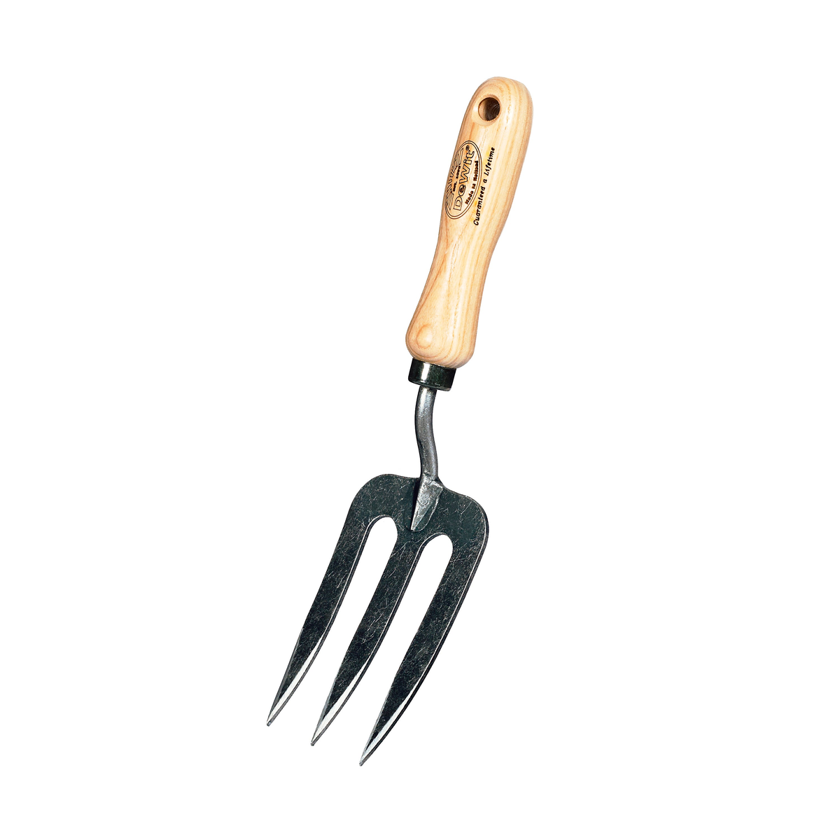 DeWit Fork - Garden Fantastic, durable tempered steel hand fork for tough soil and clay, 13.75 x 3.25 x 2.75 inches.