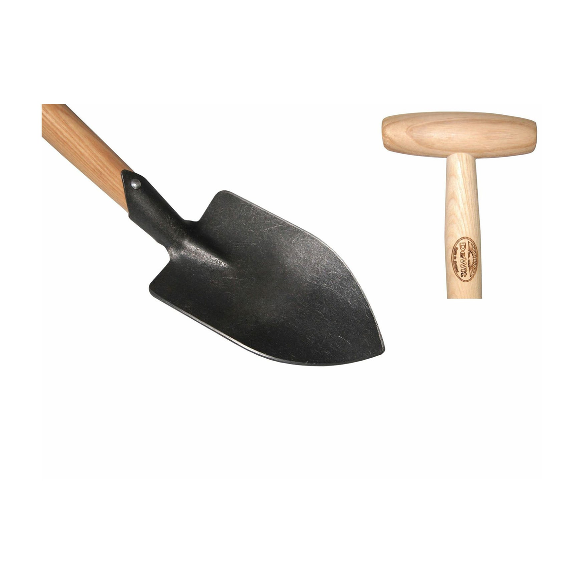 DeWit Junior Shovel with Long T-Handle, 8&quot;x5&quot; head, 39&quot; total length, ideal for kids and seniors.