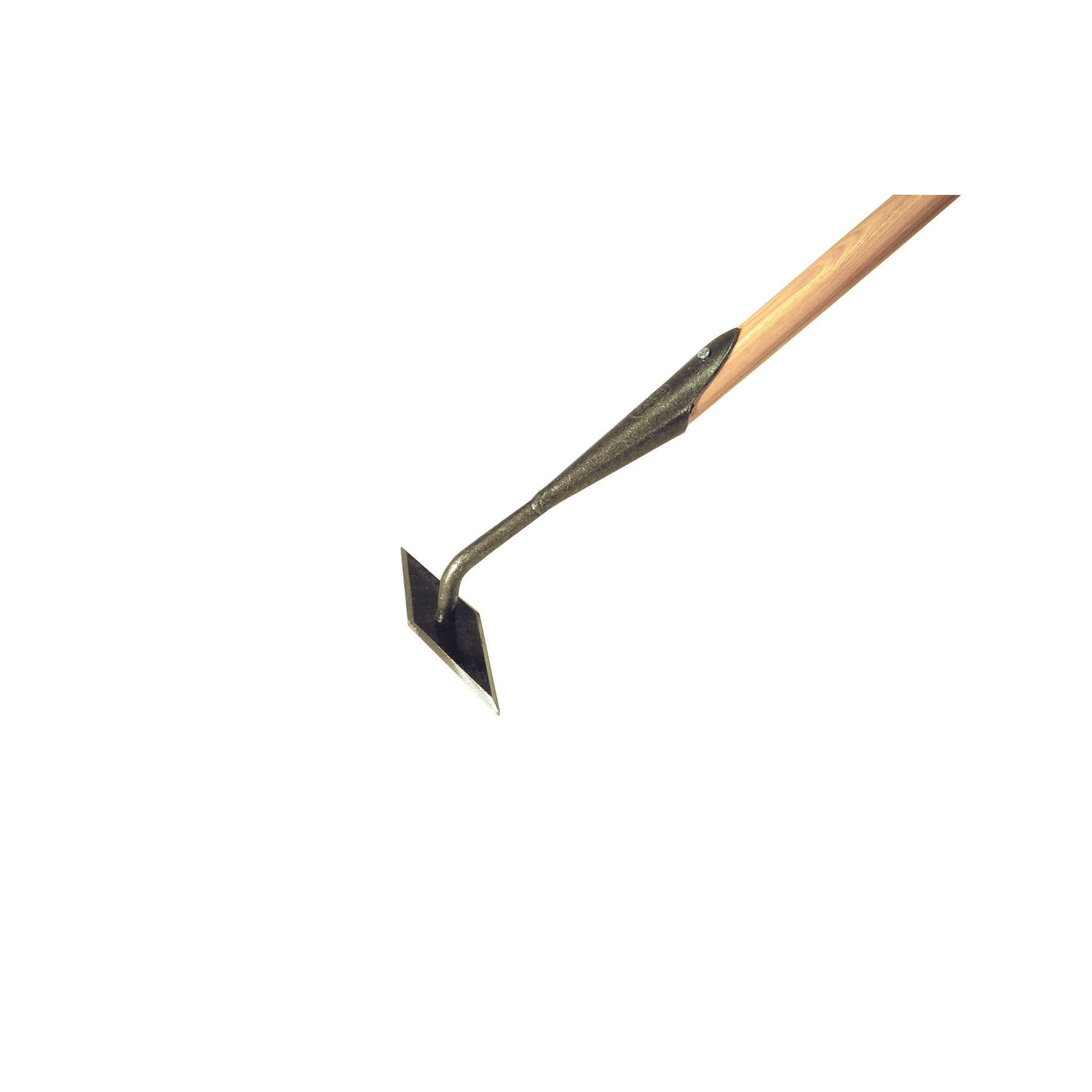 DeWit Long Handle Diamond Hoe for efficient weeding, 60-inch tool with tempered boron steel head.