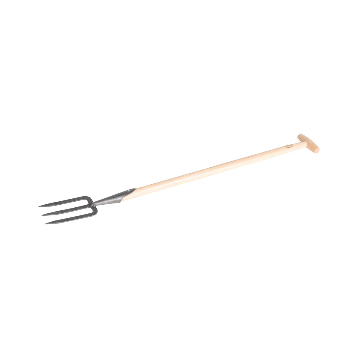 DeWit Long Handle Perennial Fork with T-Grip and durable tempered boron steel head.