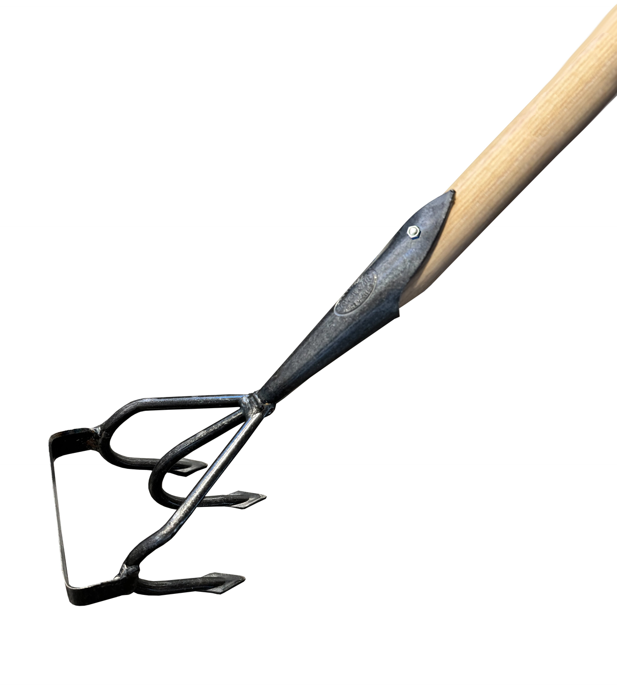 DeWit Long Handled Stirrup Hoe with flat tine cultivator head, 62.8&quot; length for efficient gardening.