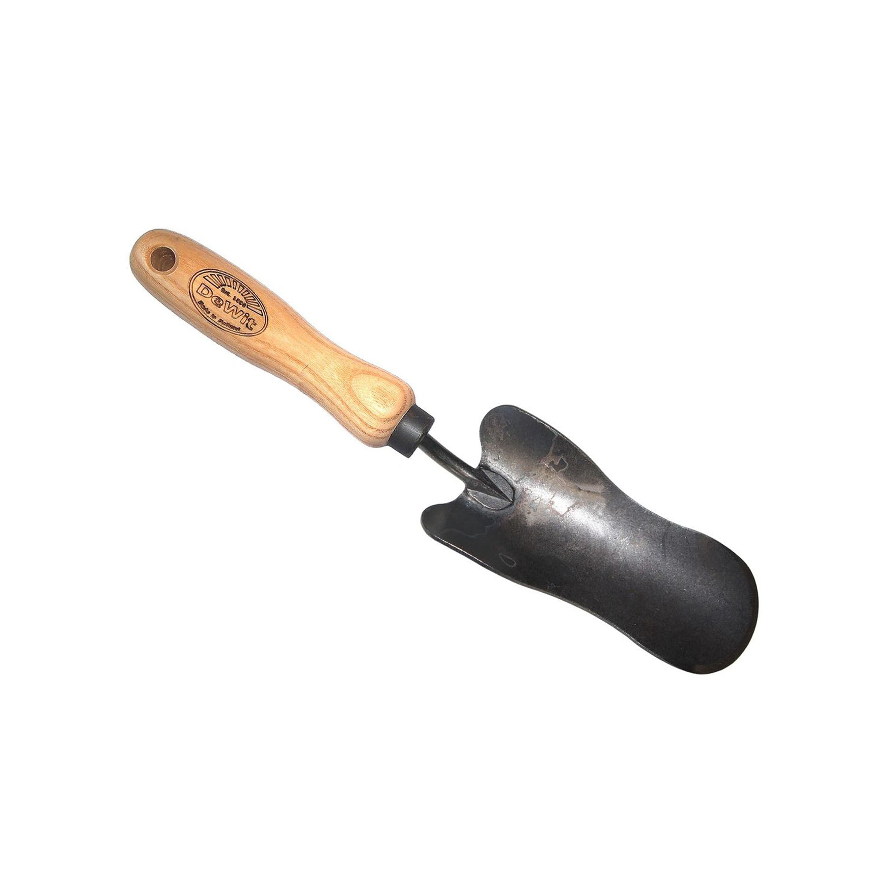 DeWit Medium Victorian Trowel with ash hardwood handle and forged steel head.