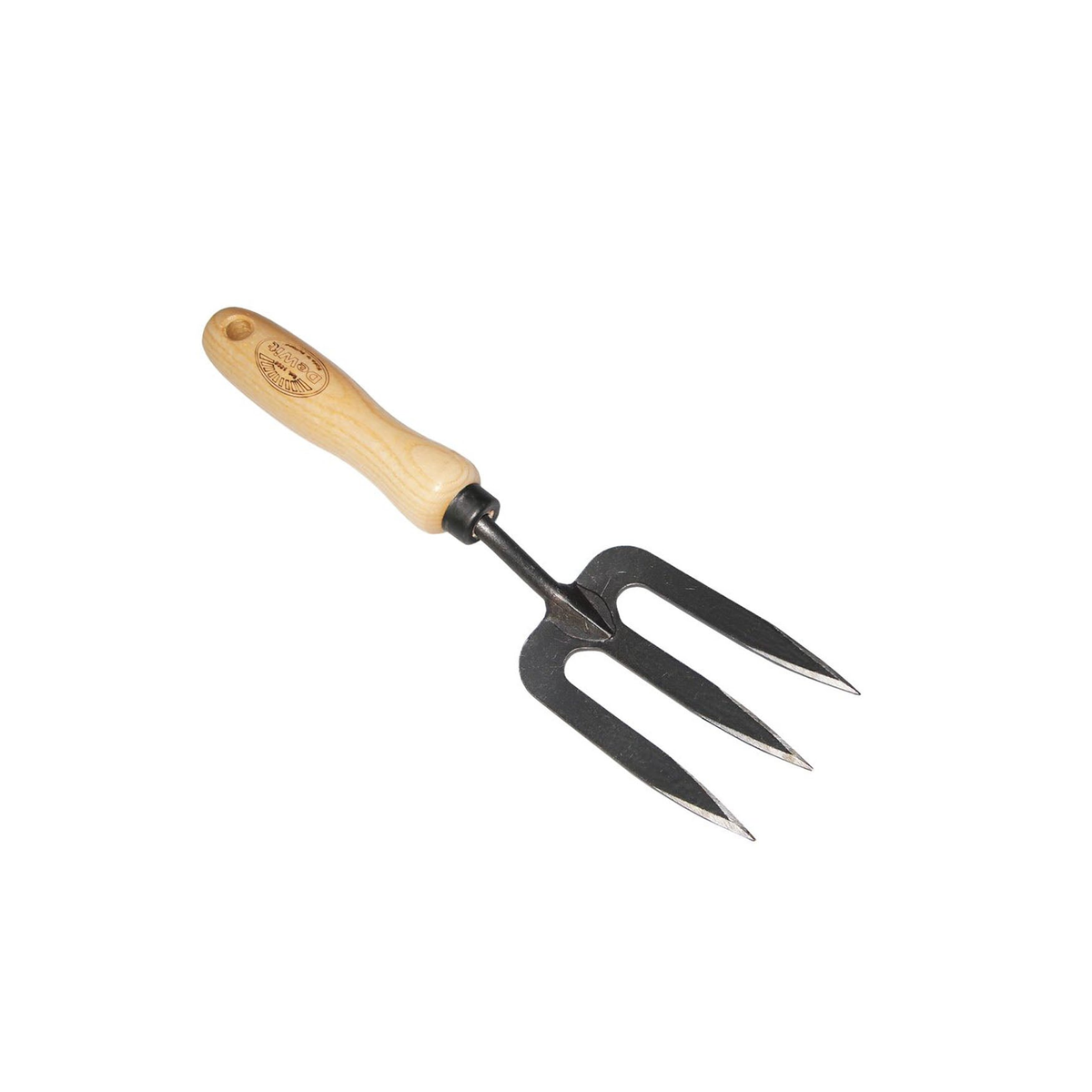 DeWit Small Hand Fork with ash hardwood handle and durable boron steel head, ideal for cultivating small areas.