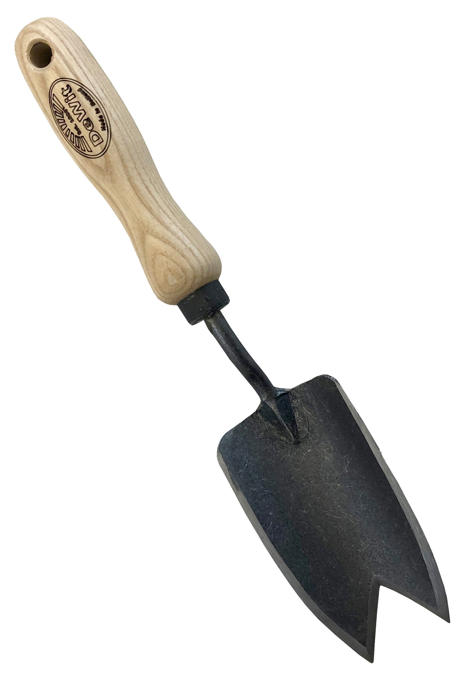 DeWit Small 2 Point Trowel with Dutch ash handle and hardened boron steel head.