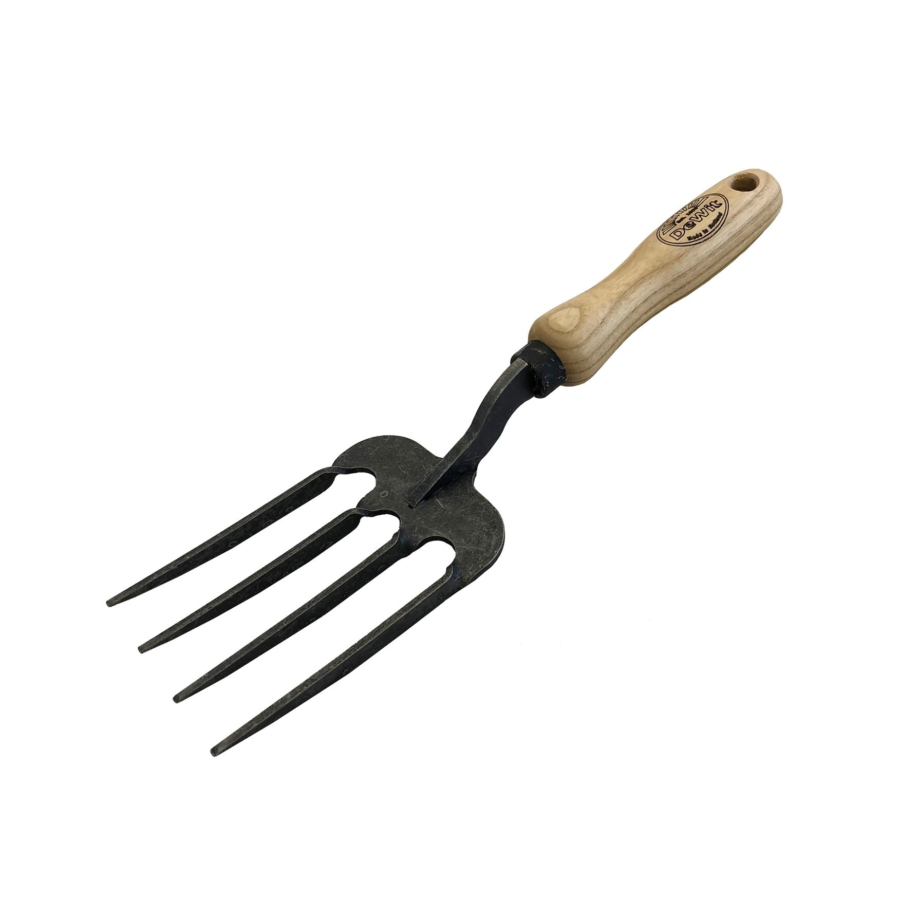 DeWit Twisted Tine Fork with durable boron steel tines and Dutch ash handle.