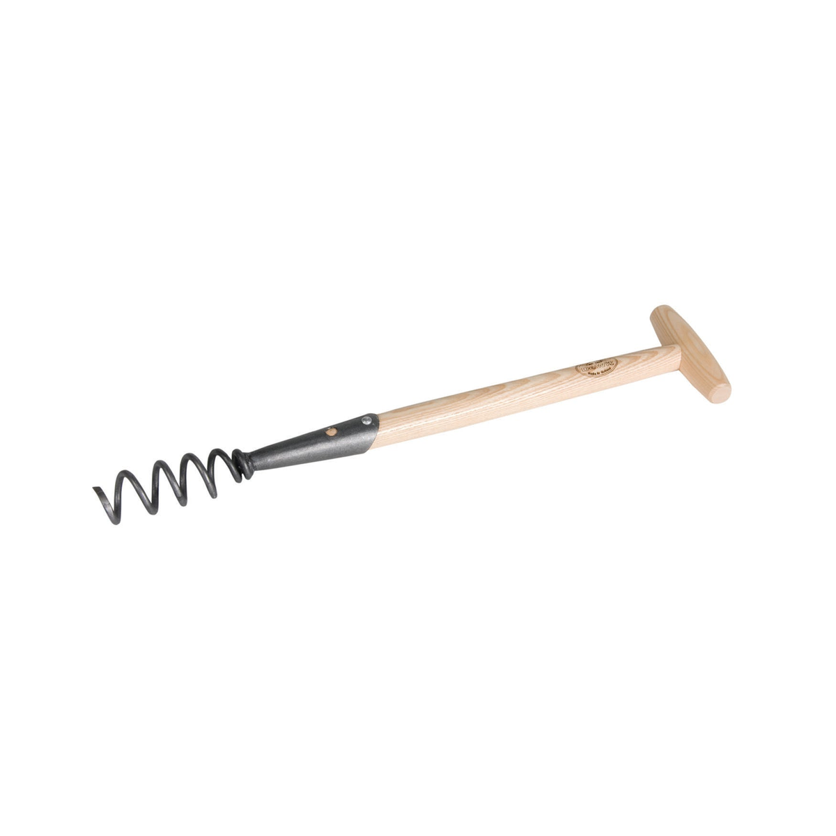 DeWit Weeder - Corkscrew, durable boron steel tool for root extraction and compost aeration, eco-friendly gardening.