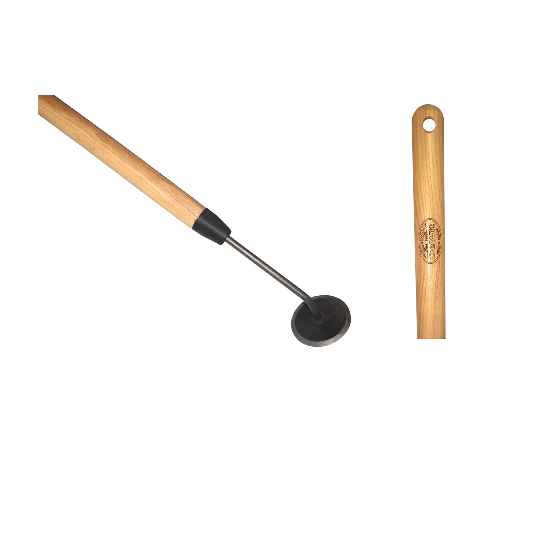 DeWit Weeder - Disc 51" Handle with tempered boron steel and ash hardwood, versatile garden tool.