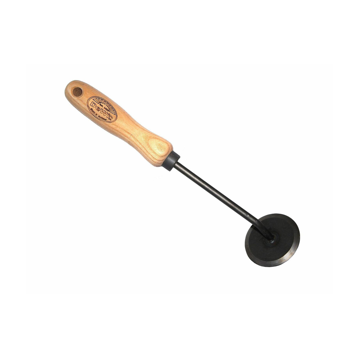 DeWit Weeder - Disc 10&quot; Handle with tempered boron steel and ash hardwood handle, versatile garden tool.