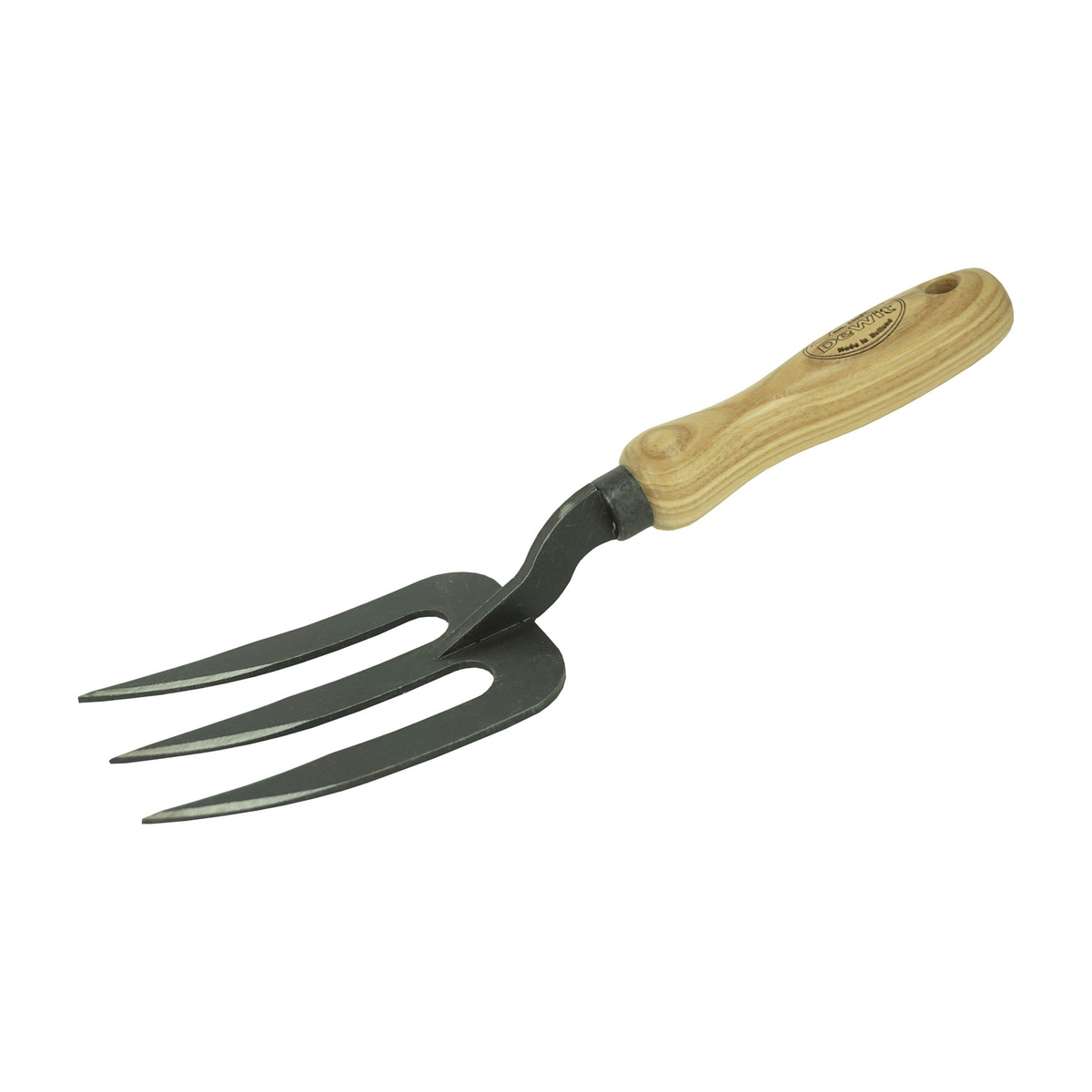 DeWit Welldone Fork with ash handle and hardened boron steel head, 10.8&quot; total length.