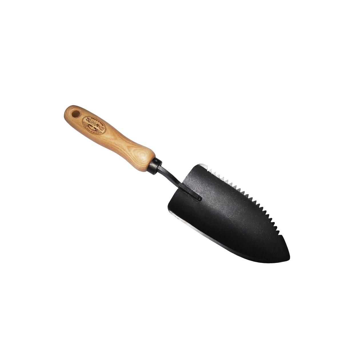 DeWit Welldone Serrated Trowel with hardwood ash handle and sharp boron steel head.