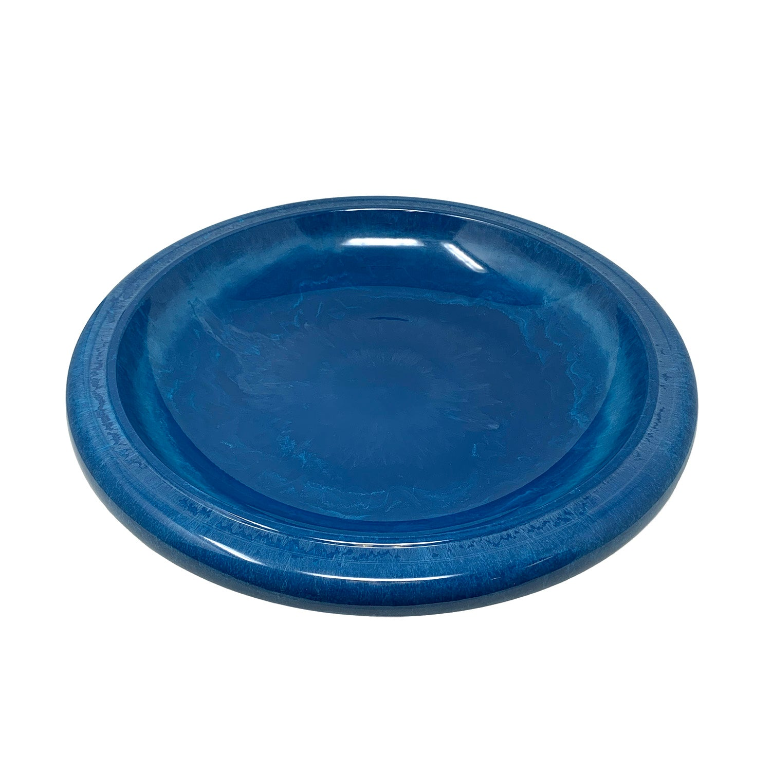 Fiber Clay Lightweight 19" Dia Birdbath Top in Azure Blue, durable and UV protected garden feature.