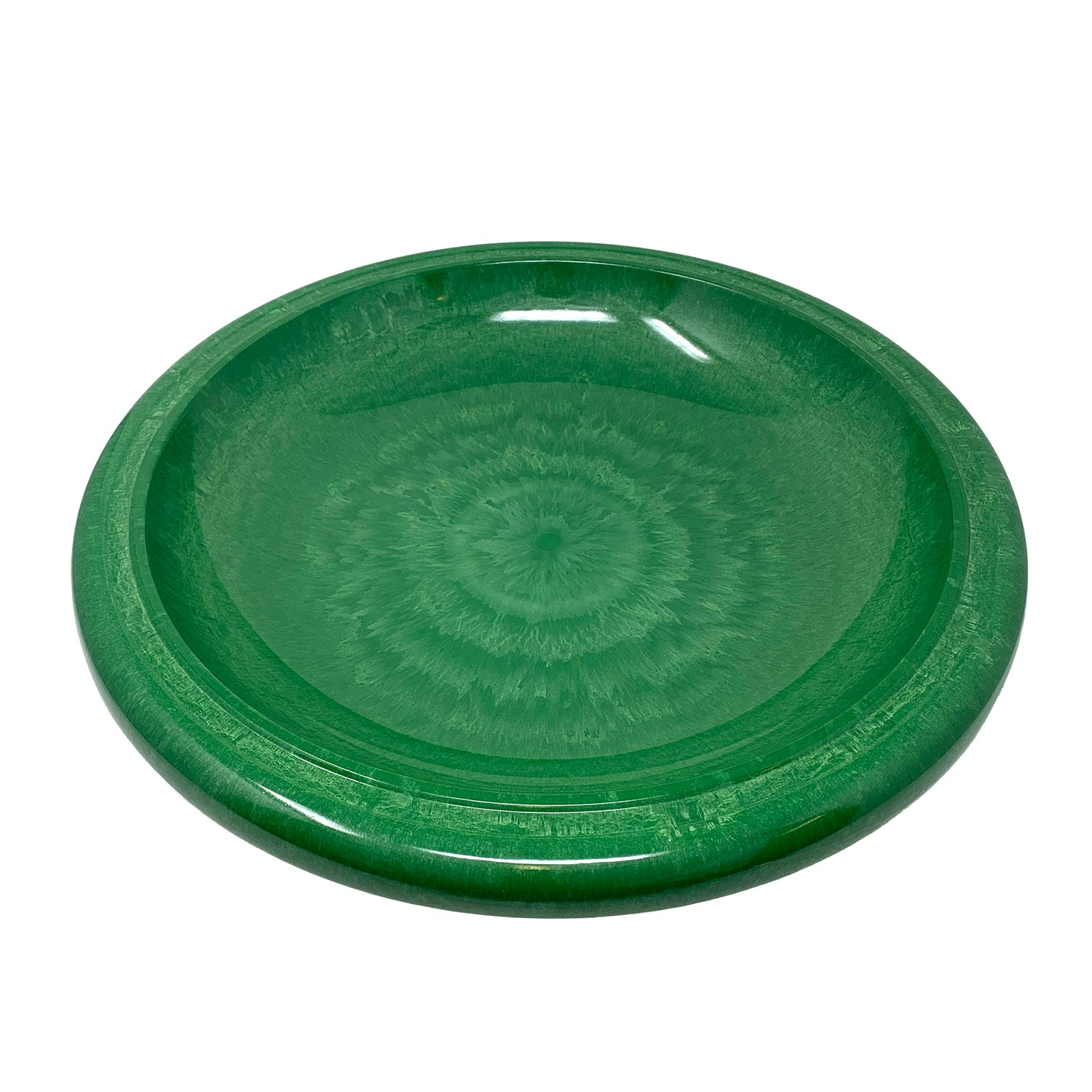 Fiber Clay Lightweight 19" Dia Birdbath Top in Kale Green, durable and elegant garden feature.