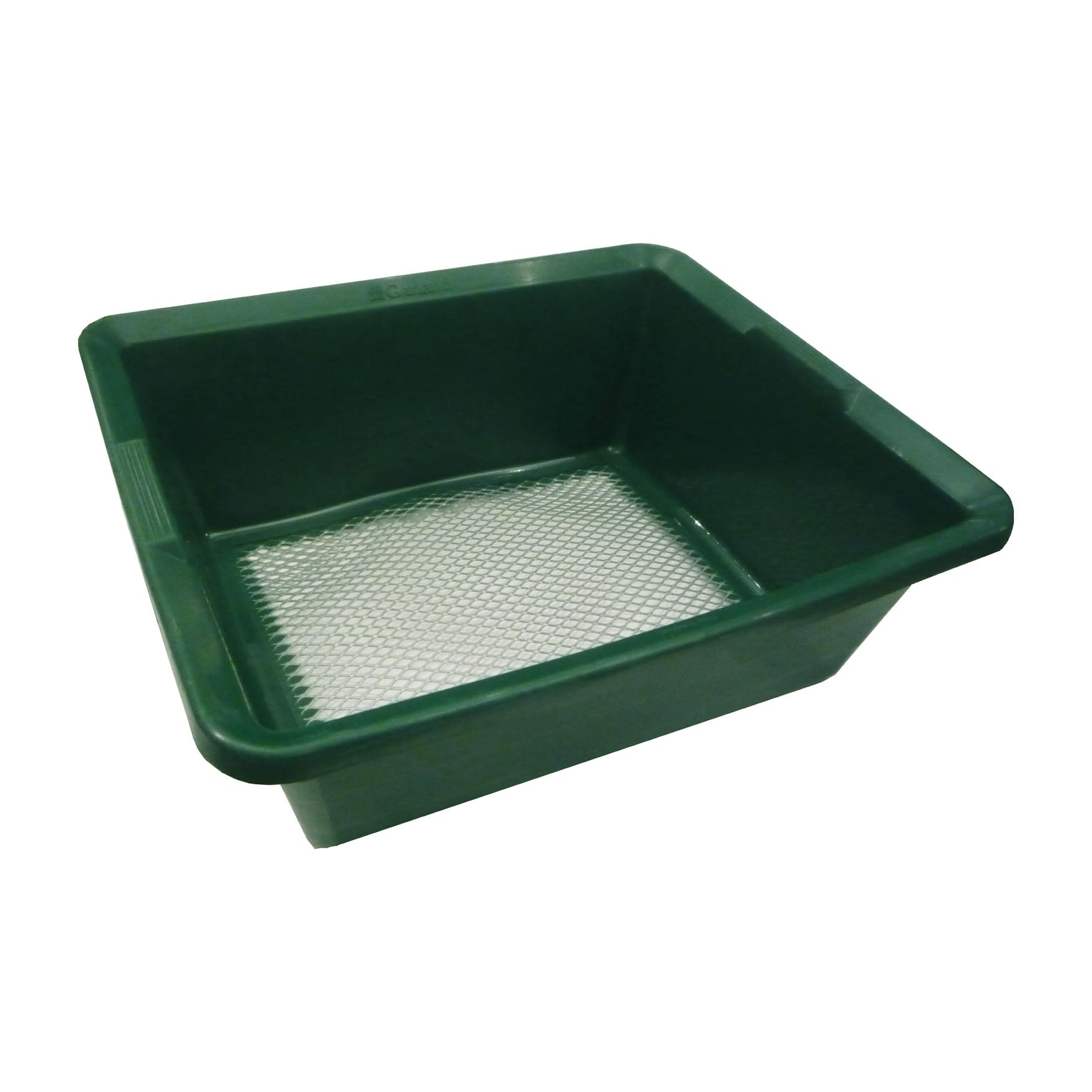 Fine mesh garden sieve for soil, rock, and compost sifting, 14.25"L x 12.75"W x 5.5"H.