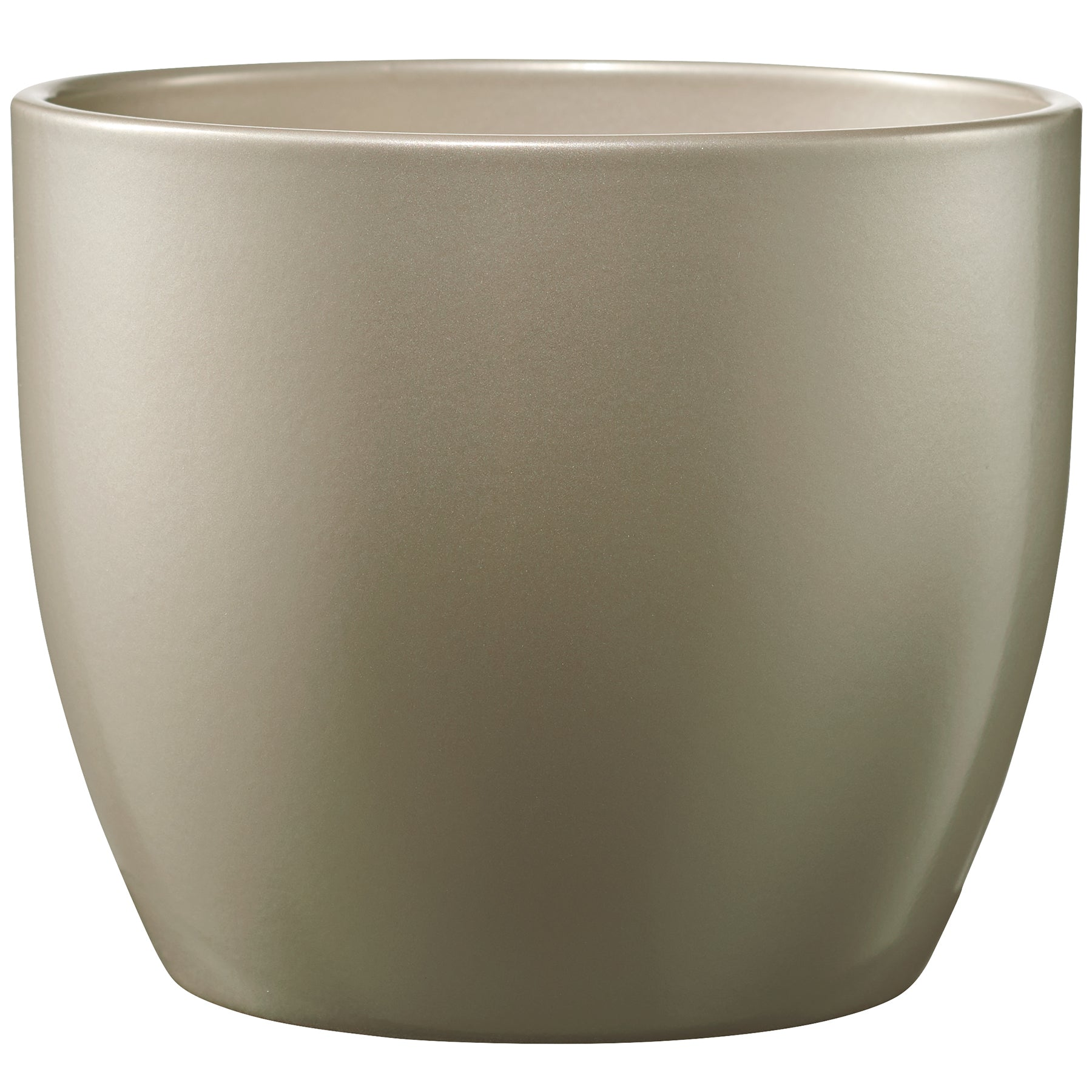 6.3" Dia Gray Beige Metallic Ceramic Plant Pot for Indoor Use