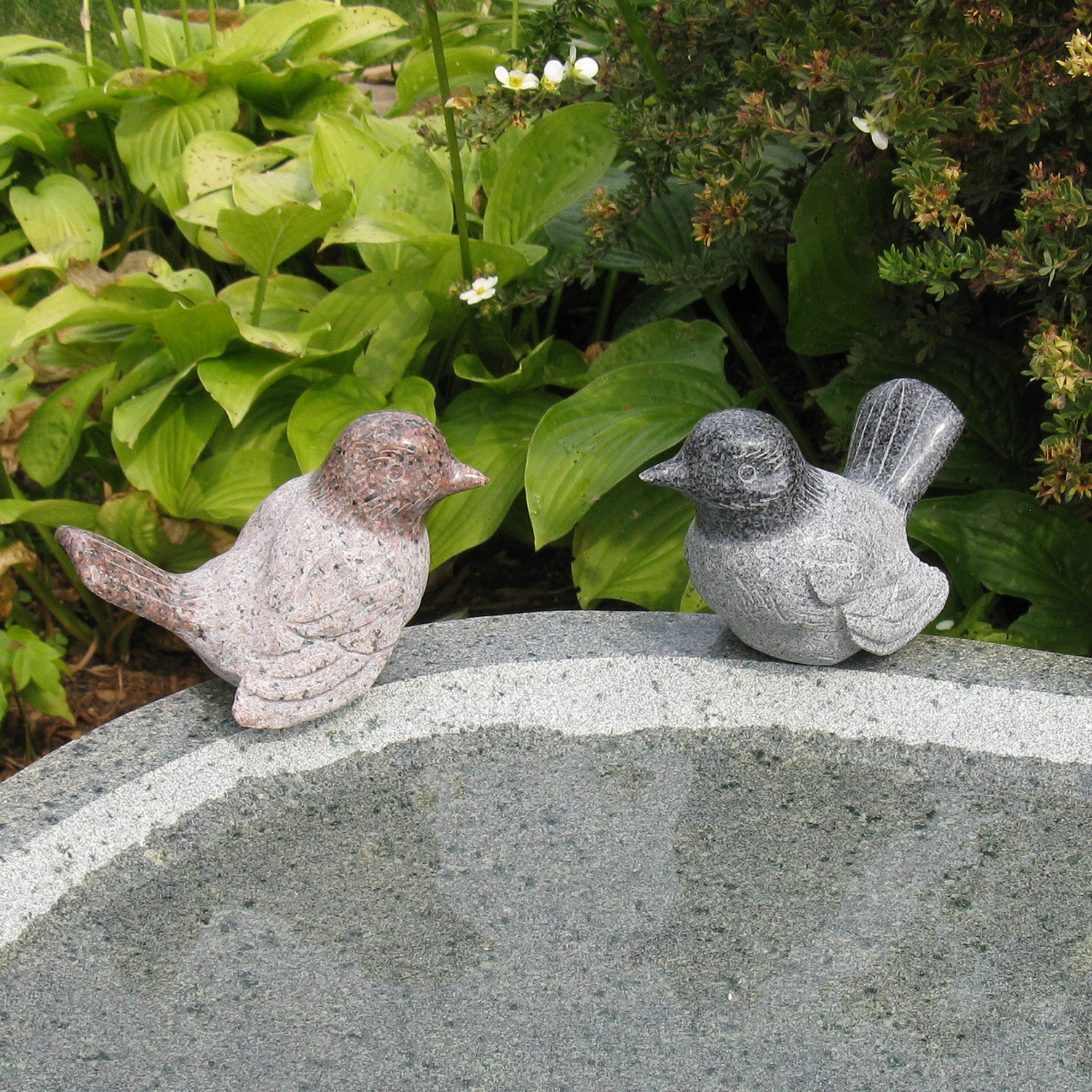 Hand-carved granite stone bird, 5 inches, assorted colors, sold individually, unique decor piece.