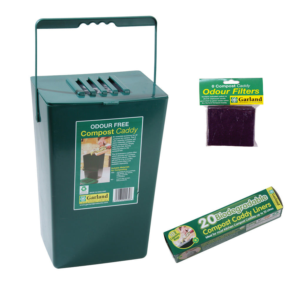 2.5 Gal Midi Compost Caddy with Filters and Biodegradable Bags for Odor-Free Composting.