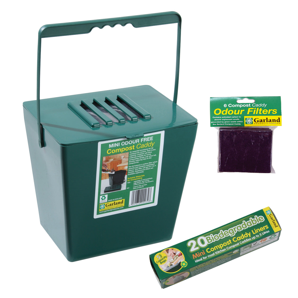 Mini 1.3 Gal Compost Caddy with Bags and Filters for Odor Control