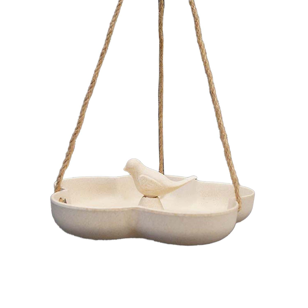 9.2&quot; natural bamboo hanging bird bath/feeders from Earthy Sustainable line.