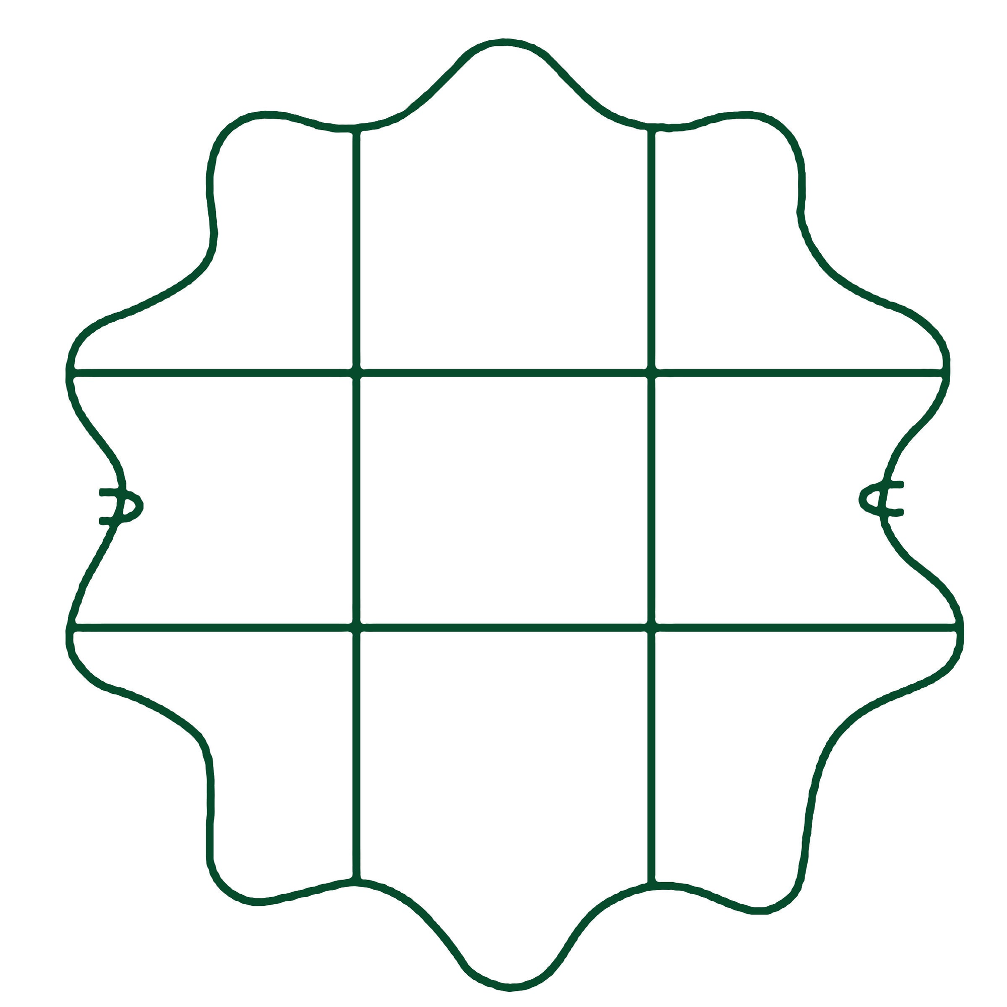 Plant Support Grid 21" Scalloped Circle in dark green galvanized steel for top-heavy plants.