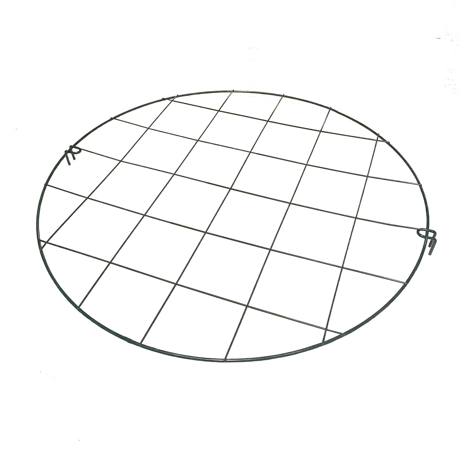 Plant Support Grid 24" Circle made of galvanized steel with dark green coating.