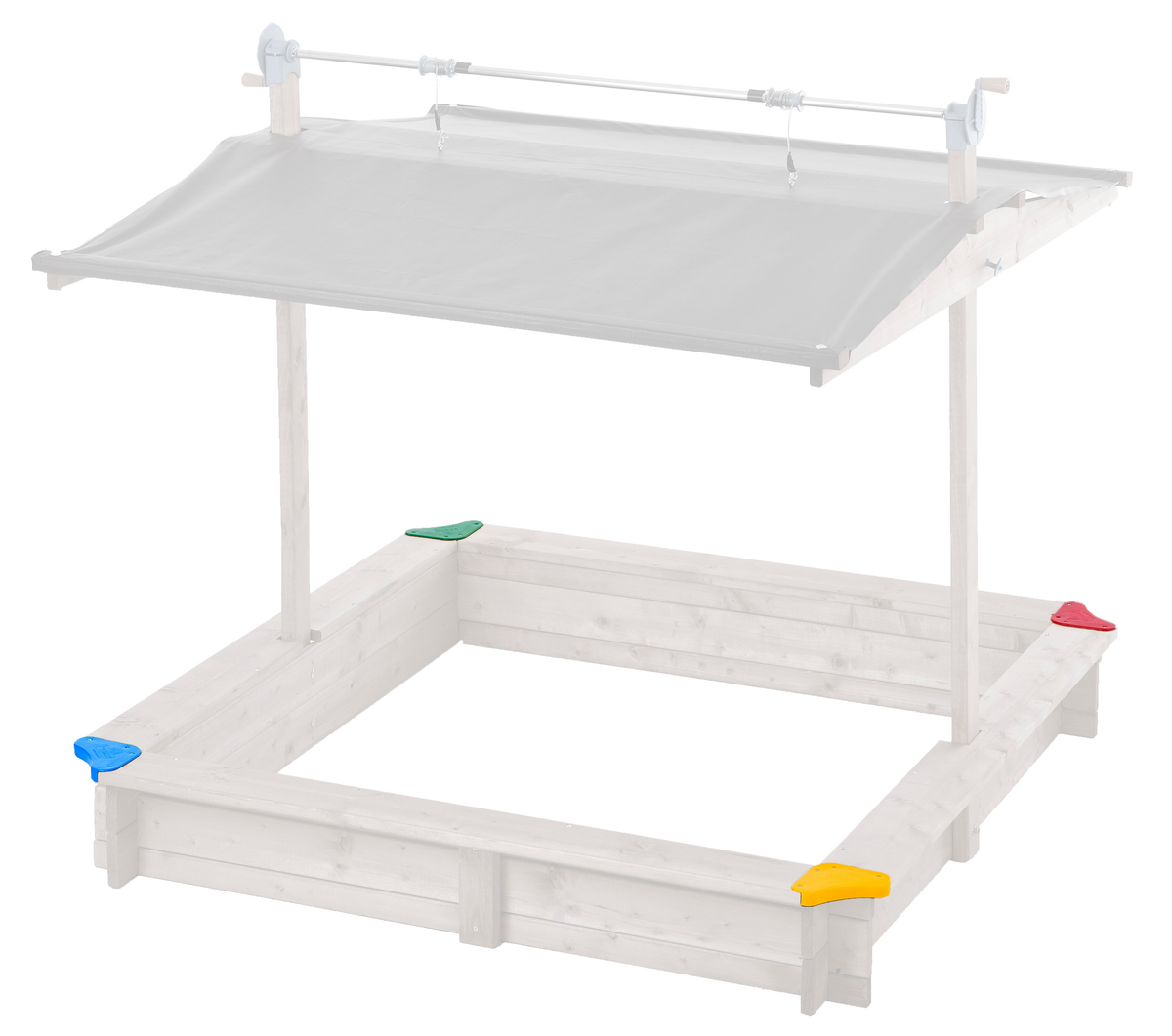 Replacement plastic corners for G31001 children&#39;s wooden sandbox with retractable roof.