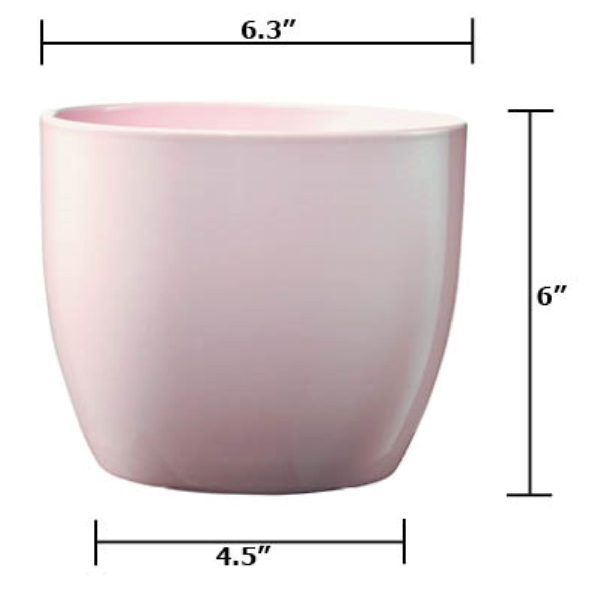 6.3&quot; Shiny Pearl Rose Ceramic Basel Elegance Pot
