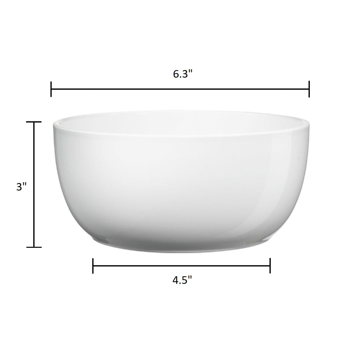 6.3&quot; Shiny White Ceramic Basel Full Color Pot