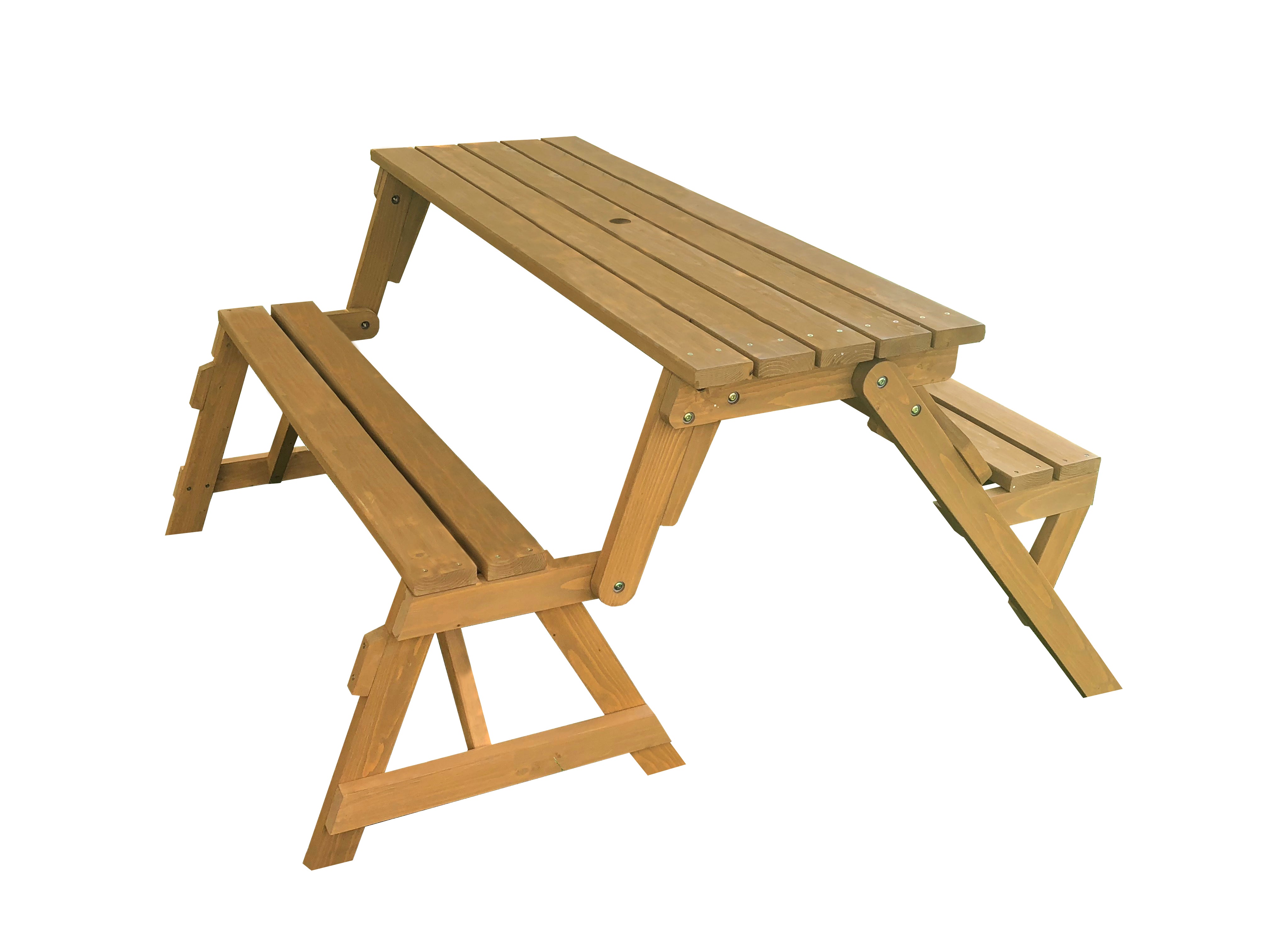 Wood folding garden picnic table best sale and bench 2 in 1