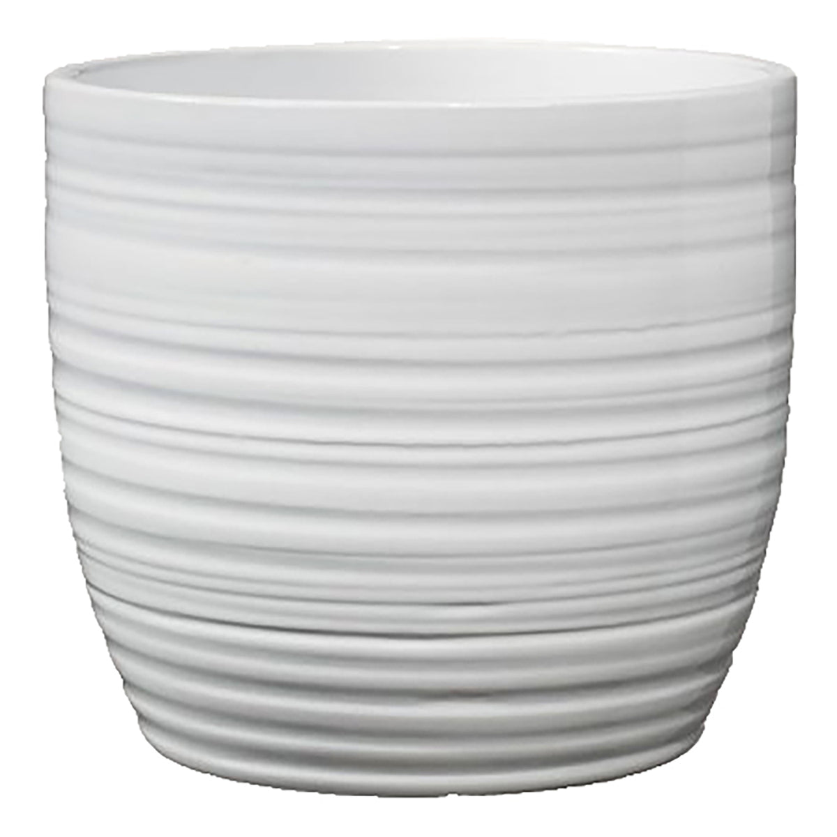 6.3&quot; White Ceramic Bergamo Pot