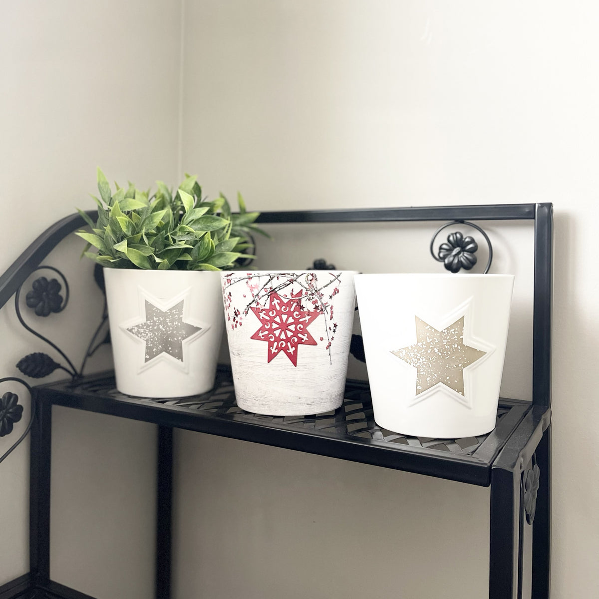 Stars 3-Piece Holiday Indoor Ceramic Pottery Set