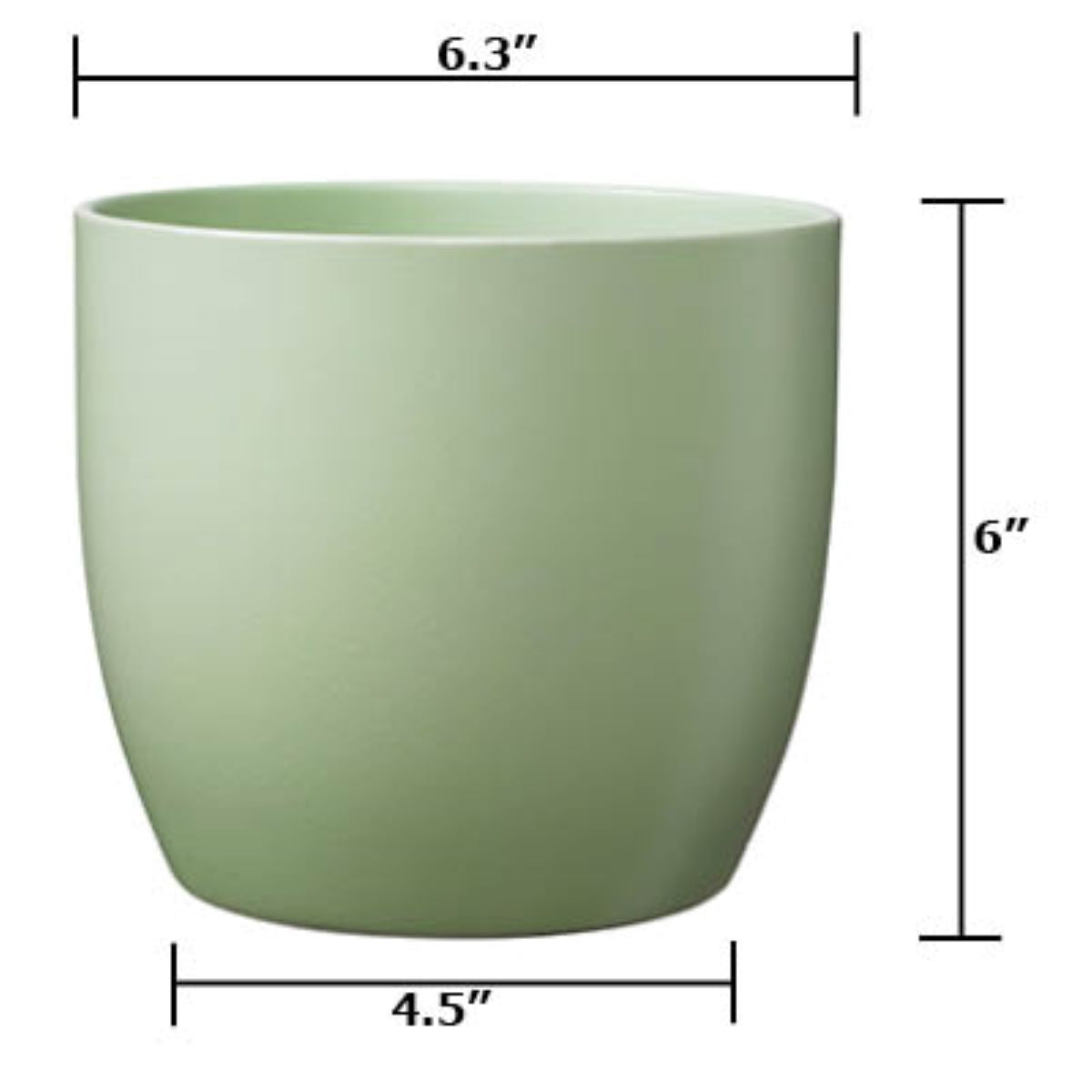 6.3&quot; Matte Linden Green Ceramic Basel Fashion Pot
