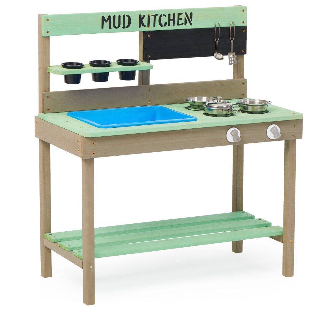 Wooden Mud Kitchen for Kids with Accessories, 31.5&quot; L x 15&quot; W x 35&quot; H, 16 lbs.