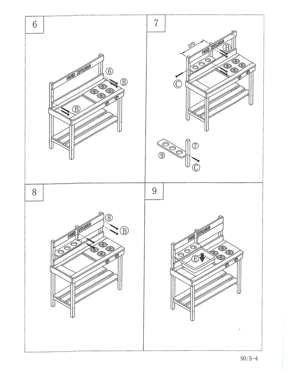 Wooden Mud Kitchen for Kids with Accessories, 31.5&quot; L x 15&quot; W x 35&quot; H, 16 lbs.