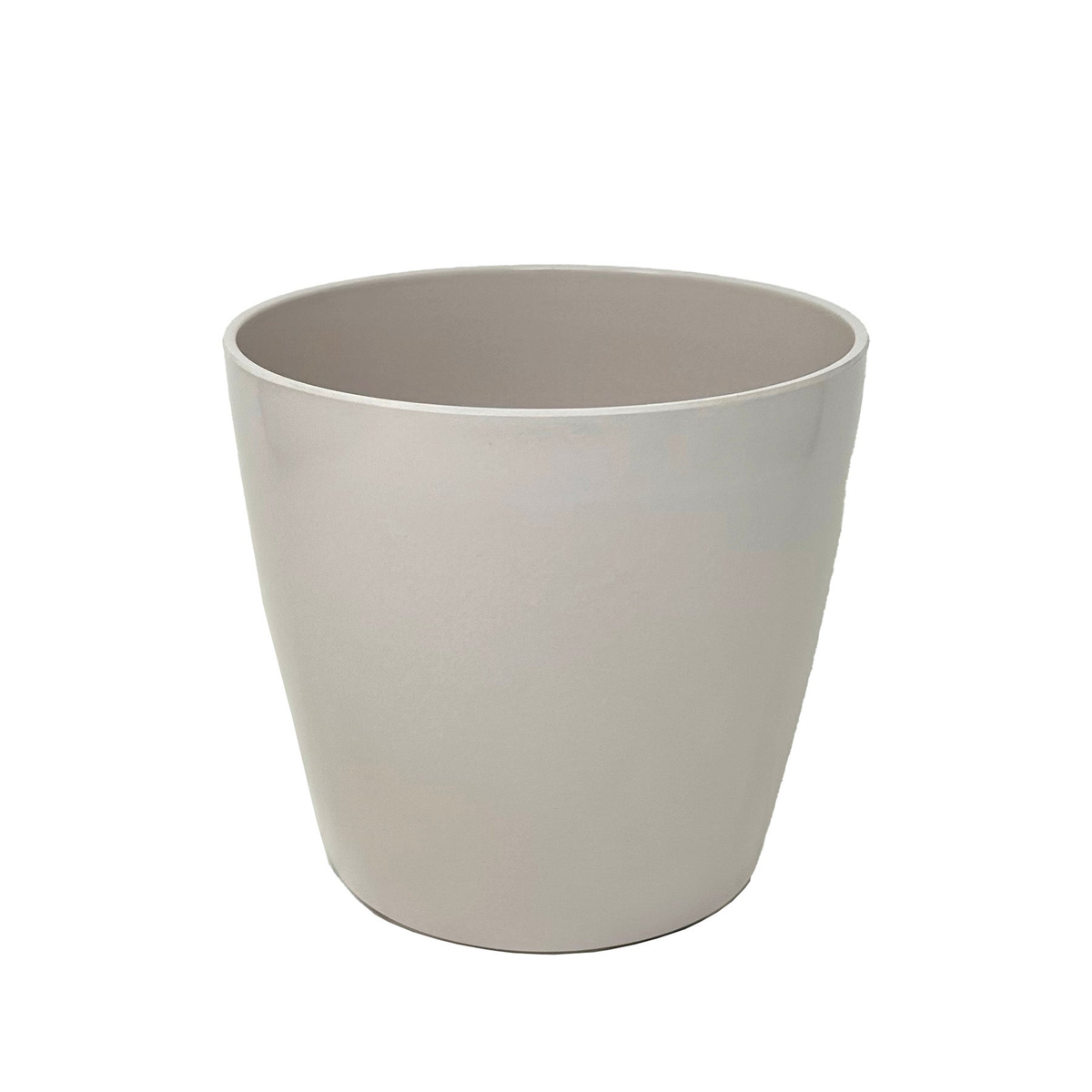 7&quot; cream round bamboo self-watering indoor/outdoor plant pot, eco-friendly biodegradable design.