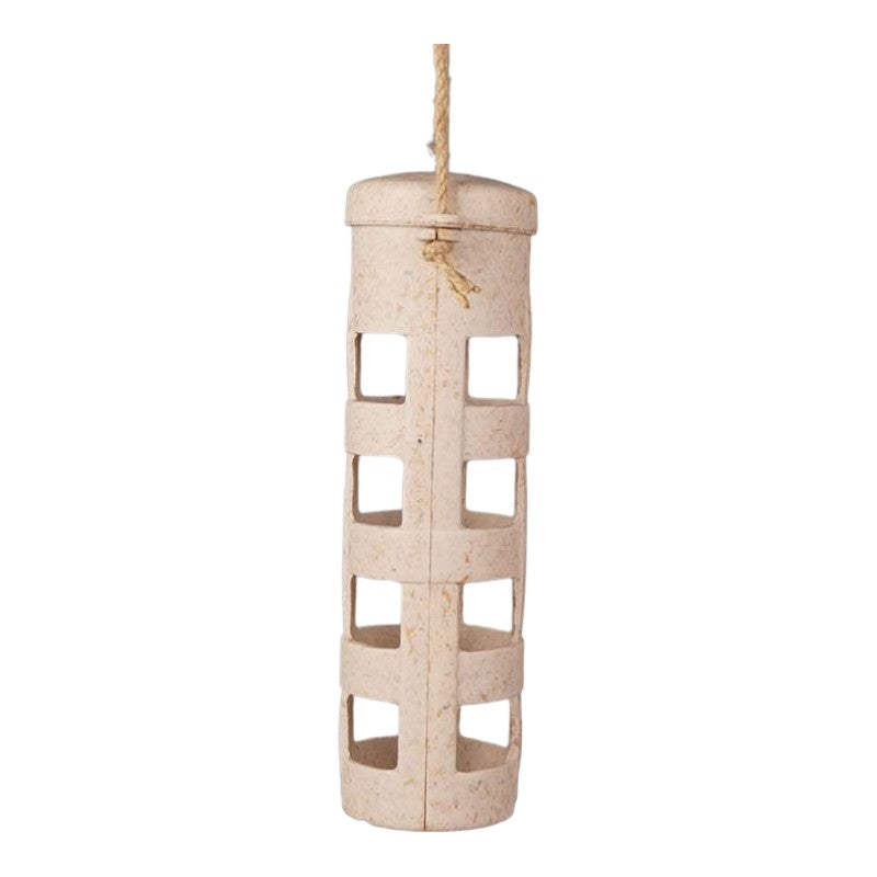 Earthy Sustainable Suet Ball Feeder made from chaff, frost-proof and vegan-friendly.