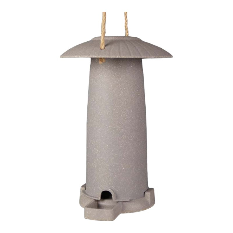 Earthy Sustainable Seed Feeder made from straw, 8.66&quot; x 5.71&quot; x 6.10&quot;, vegan-friendly.