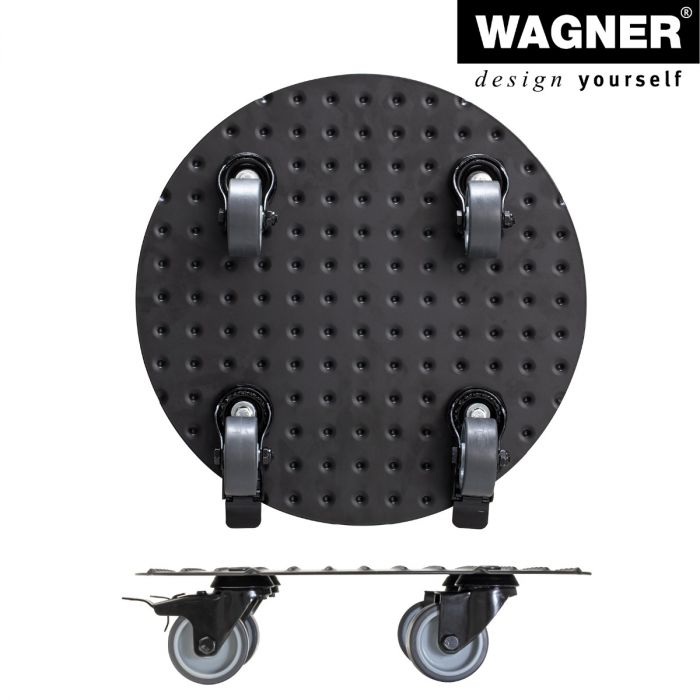 11.8&quot; black round aluminum plant caddy with brakes, soft casters, modern design, rust-free, supports 331 lbs.