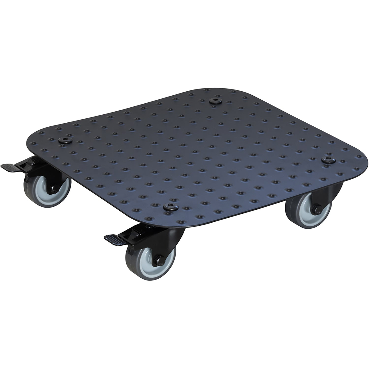 11.4&quot; black aluminum plant caddy with brakes, modern design, soft casters, indoor/outdoor use.