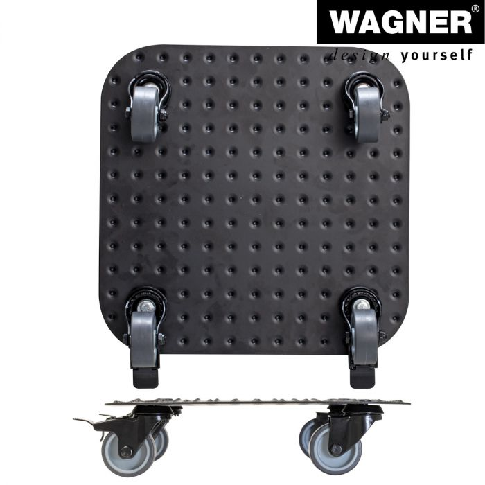 11.4&quot; black square aluminum plant caddy with brakes, indoor/outdoor use, modern design, soft casters, supports up to 331 lbs.