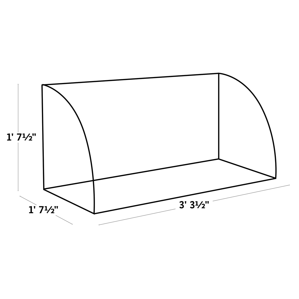 Light-Booster Coldframe dimensions illustration: 39.5&quot; width, 19.5&quot; height, 19.5&quot; depth for plant cultivation.