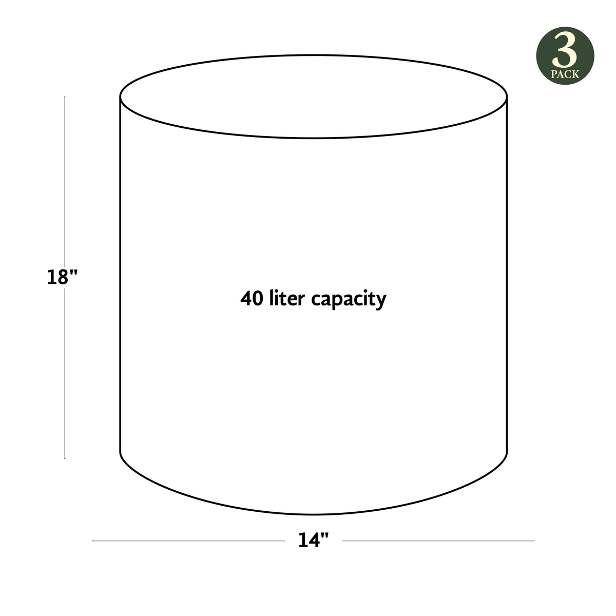 Potato/Tomato Patio Planter 3pk with 40-liter capacity, ideal for small gardens.