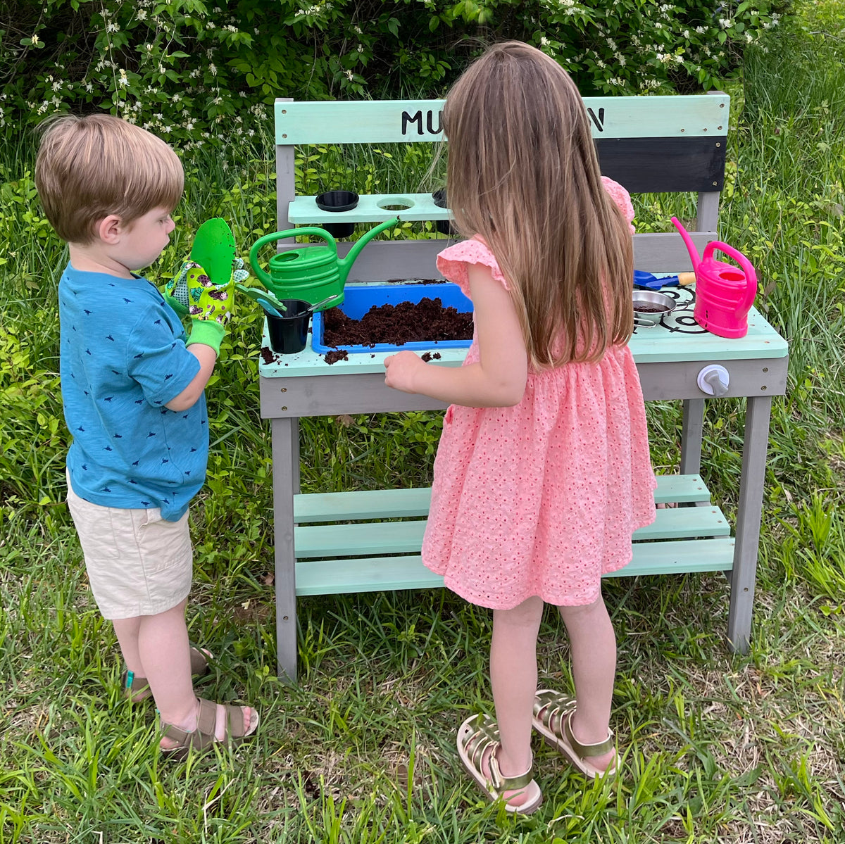 Wooden Mud Kitchen for Kids with Accessories, 31.5&quot; L x 15&quot; W x 35&quot; H, 16 lbs.