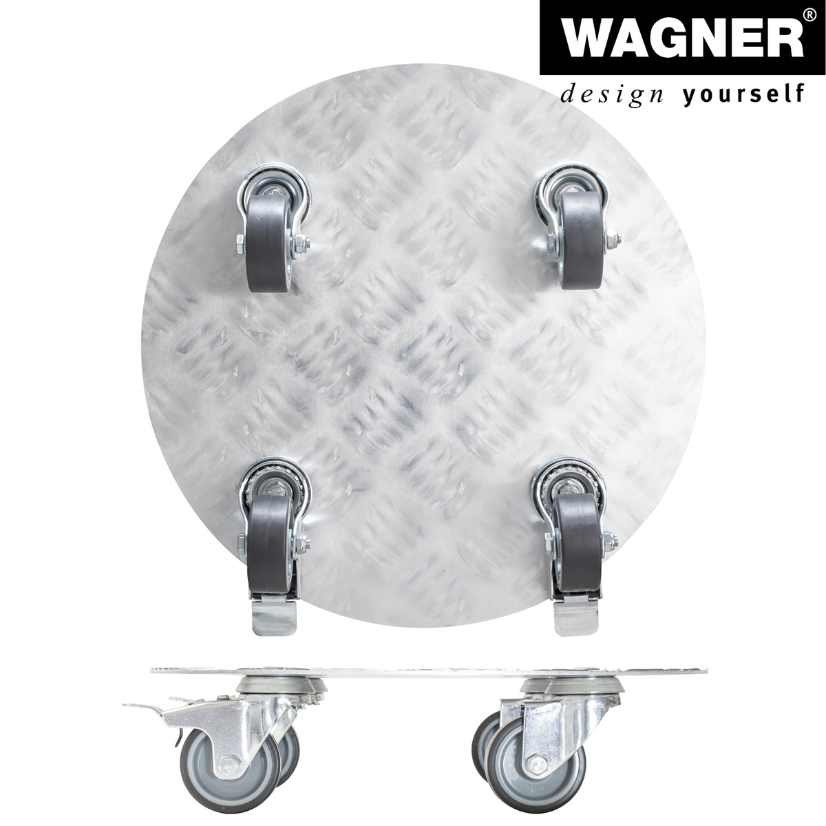 11.8&quot; silver round aluminum plant caddy with brakes and soft casters for indoor and outdoor use.